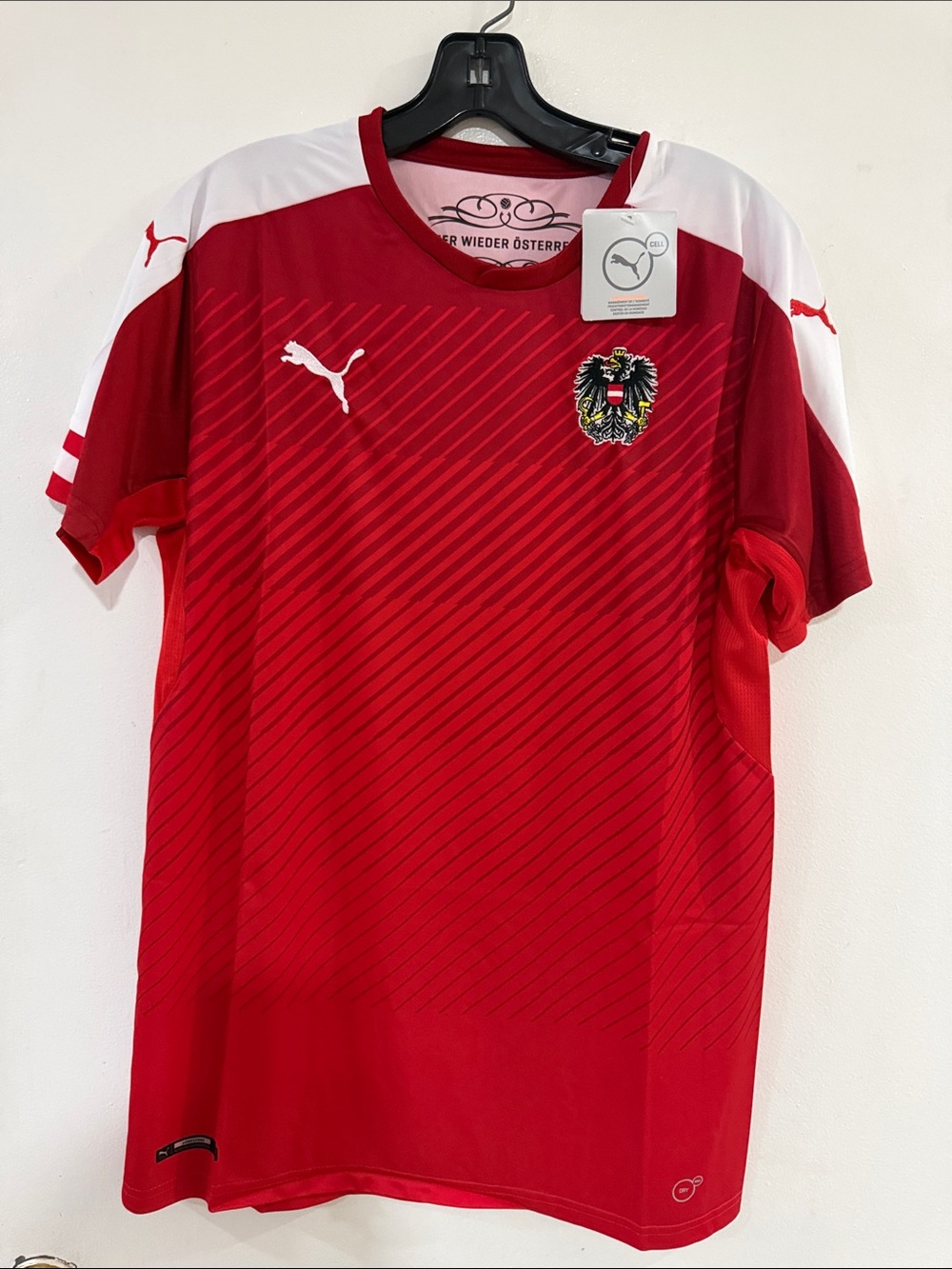 Puma Red and White Austria Soccer Jersey